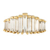 Baguette Cut Diamond Tiara Ring with Top Light Brown Diamonds