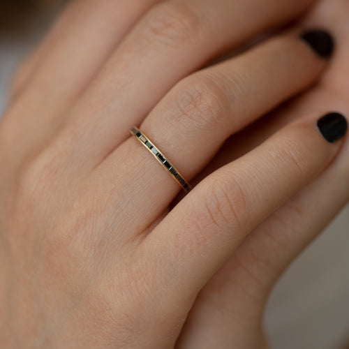 Black-Baguette-Diamond-Eternity-Ring-Black-Wedding-Band-front