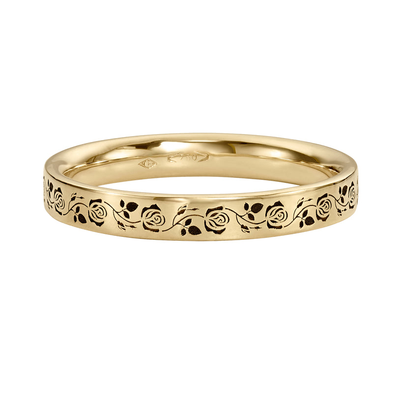 Black-Rose-Engraved-Full-Eternity-Gold-Wedding-Band-closeup