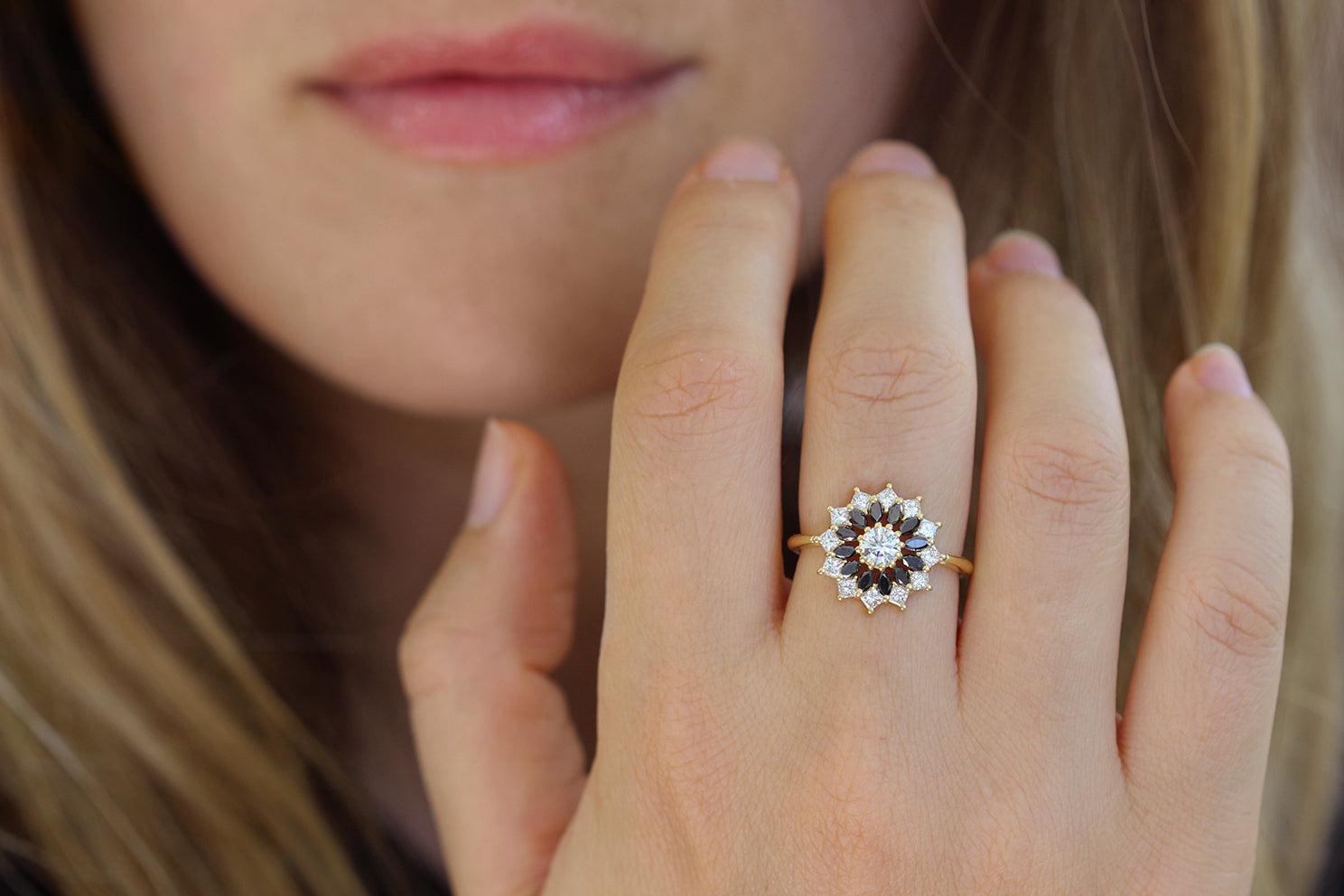 Custom Two-tone Black Diamond Engagement Ring #102215 - Seattle Bellevue |  Joseph Jewelry