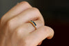 Blue Sapphire Baguette Engagement Ring On Ring Finger