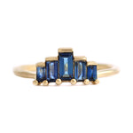 Blue Sapphire Baguette Engagement Ring