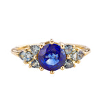 Blue and Teal Sapphire Cluster Ring