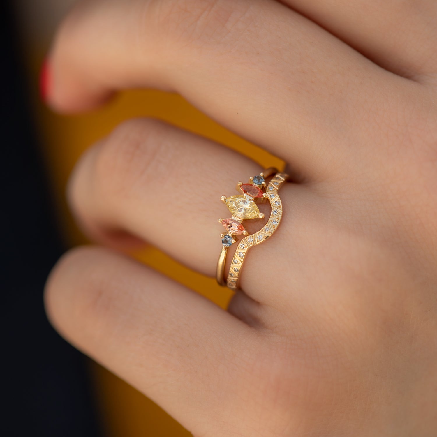 Amazon.com: Glitz Design Fancy Yellow Diamond Engagement Rings 18K Gold  Cushion Cut Halo style 1.50 ctw (Ring Size 4): Clothing, Shoes & Jewelry