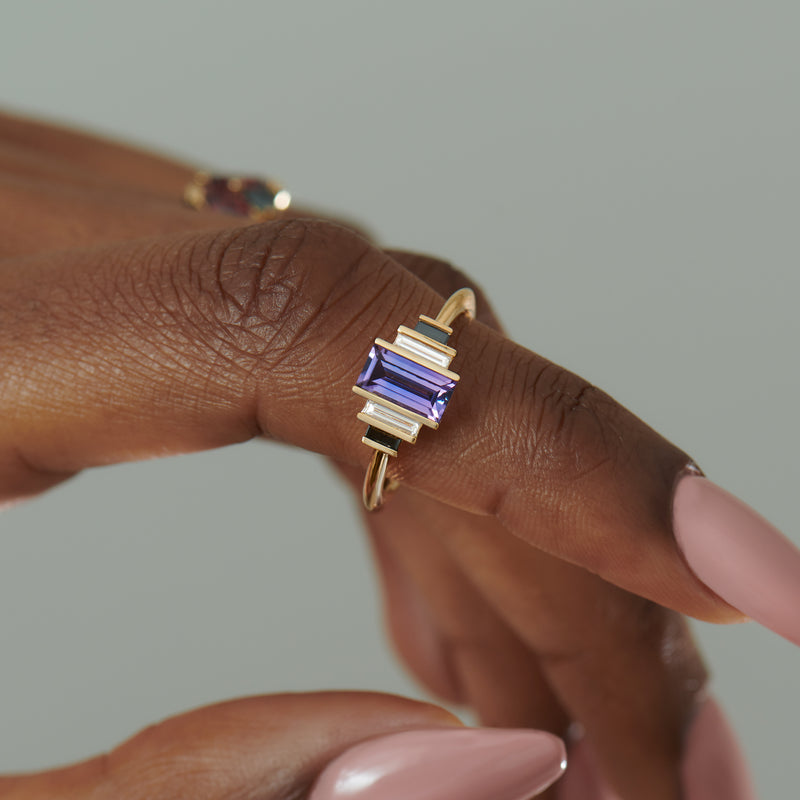    Carina-OOAK-Purple-Sapphire-Baguette-Diamond-Engagement-Ring-artemer