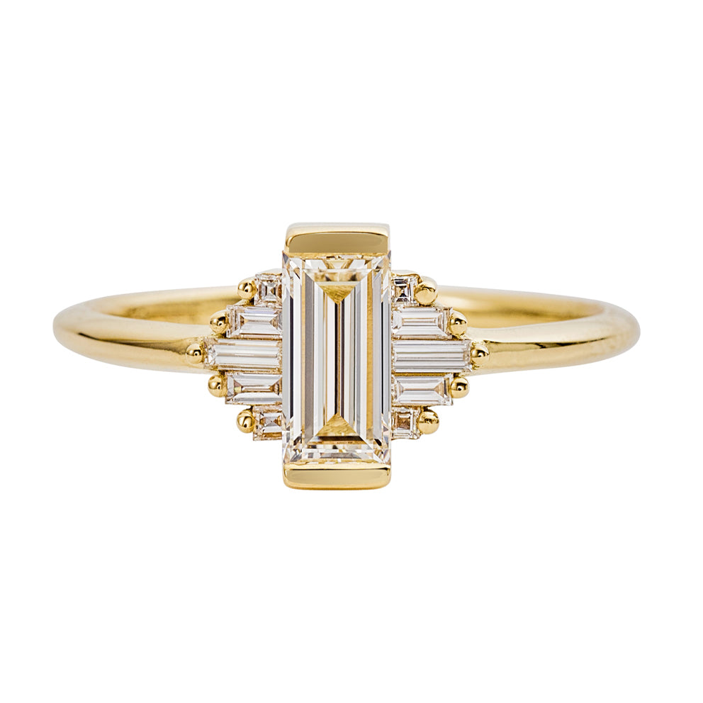 Classic Art Deco Engagement Ring With Baguette Cut Diamonds – Artemer