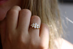 Cluster Ring Set With Diamonds On Hand