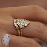 Gentle Wave Baguette Diamond Engagement Ring