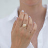 Signet Diamond Ring with Super Long Baguette Diamond - OOAK/Limited Edition on hand