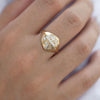 Signet Diamond Ring with Super Long Baguette Diamond - OOAK/Limited Edition on finger