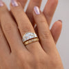 Deco Diamond Engagement Ring with Top Light Brown Baguettes