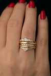 Unique Half Moon Diamond Engagement Ring Set of Five