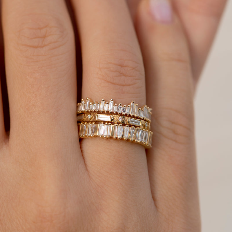 Bridge Eternity Band with Baguette and Trapeze Cut Diamonds