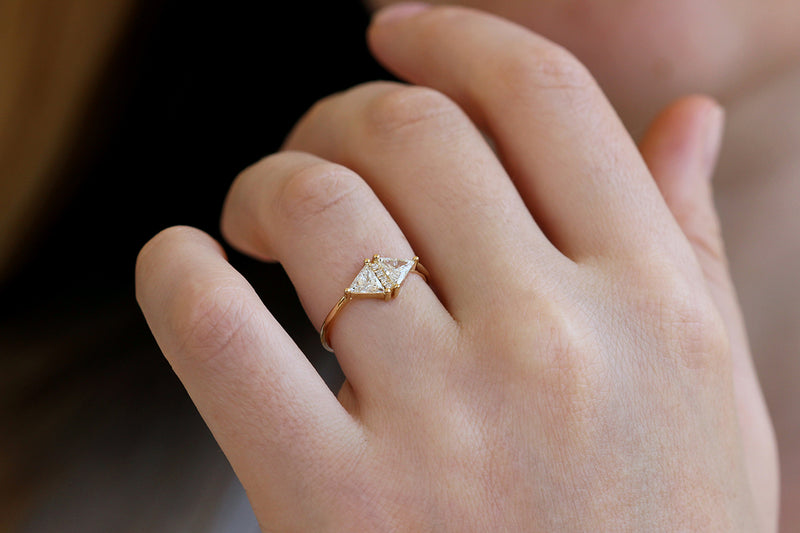 Delicate geometric engagement ring
