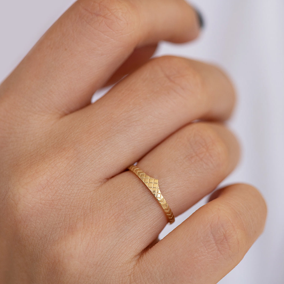 yellow gold delicate diamond ring – Meira T Boutique