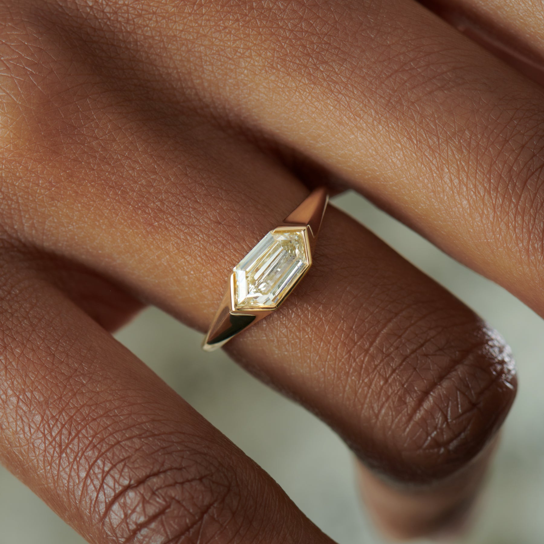 Density OOAK Hexagon Signet Engagement Ring – ARTEMER