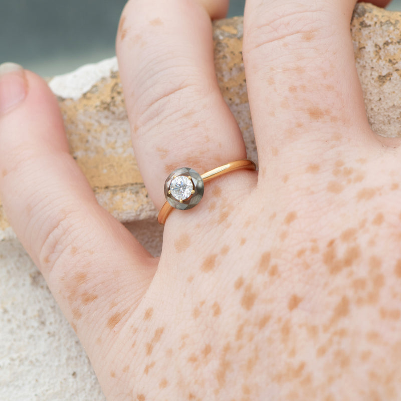  Diamond-Sphere-Engagement-Ring-OOAK-in-set-closeup-side-shot