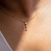 Diamond Necklace with-a-Tiny-Heart-Chain-Pendant-closeup-top-shot