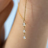 Diamond Necklace with-a-Tiny-Heart-Chain-Pendant-holidnig-closeup