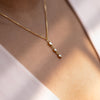 Diamond Necklace with-a-Tiny-Heart-Chain-Pendant-side-shot