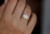 Diamond Cluster Engagement Ring Set - The Flora Ring Set on Hand