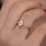 Diamond Flower Cluster Ring side