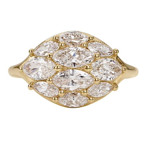 Dome-Marquise-Diamond-Gold-Engagement-Statement-Ring-CLOSEUP