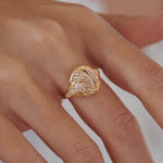 Eclipse-OOAK-Half-Moon-Diamond-Engagement-Ring-on-finger