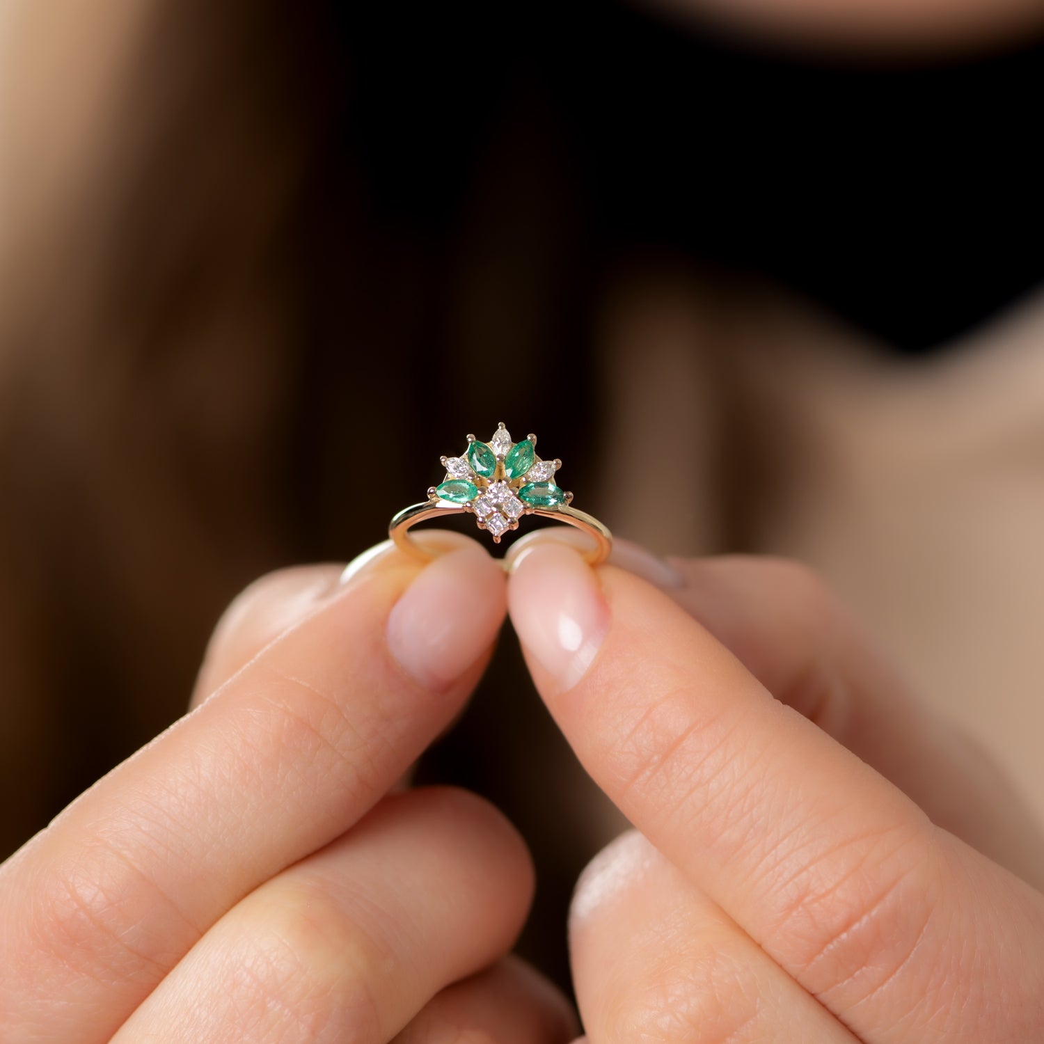4.56 Carat Diamond Sapphire & Emerald Engagement Ring GIA Certified – Bella  Rosa Galleries