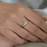 Engagement-Ring-with-a-Cluster-of-Diamonds-Small-Flora-Ring-in-set