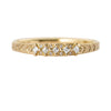 Engraved Chevron Pattern Wedding Band with Carre Diamonds