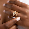 Engraved-Geometric-Wedding-Ring-with-a-Carre-Diamond-closeup-glistening-glistening