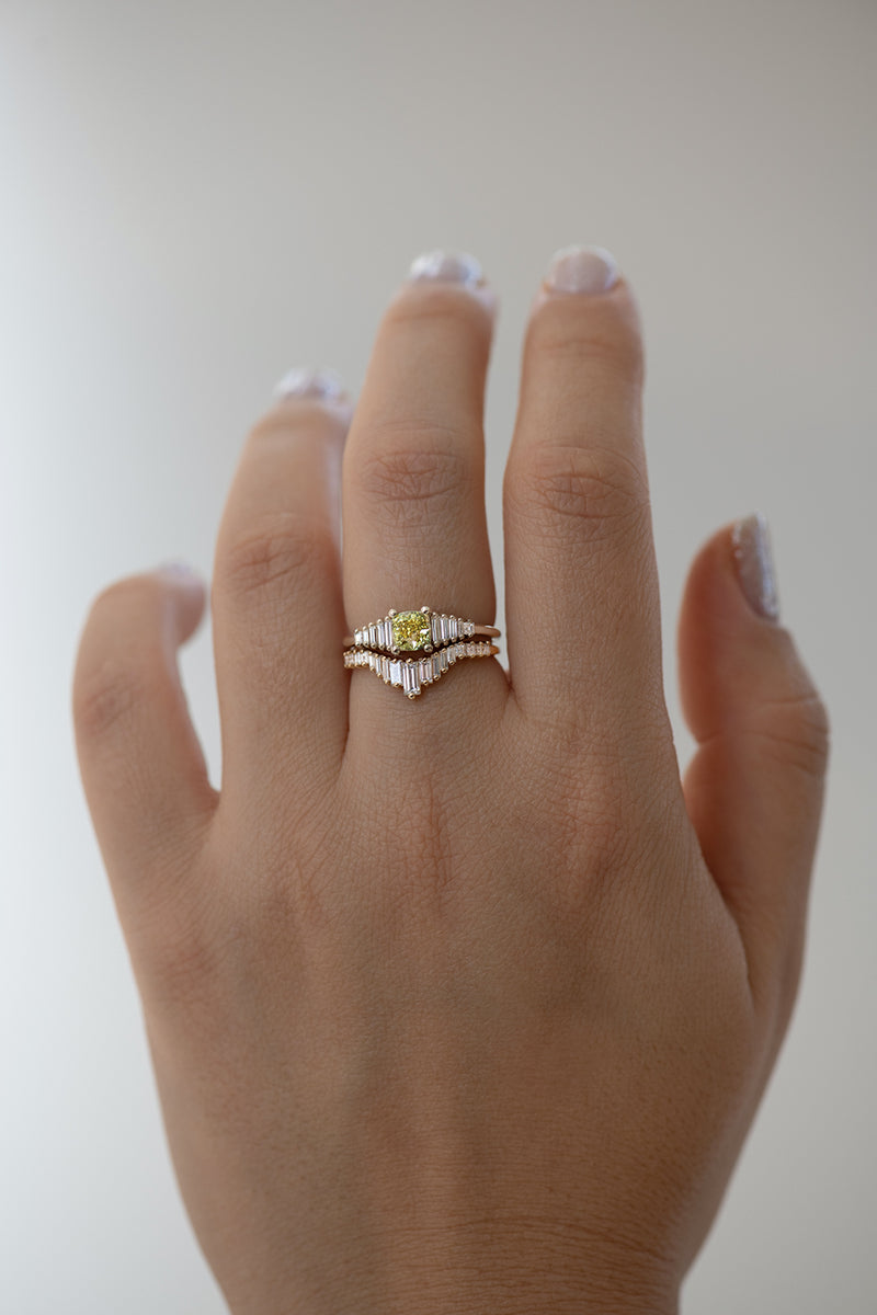 Fancy Yellow Diamond Ring on finger