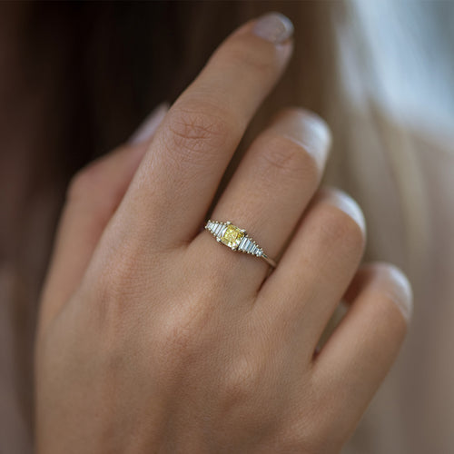 Fancy Yellow Diamond Ring on hand