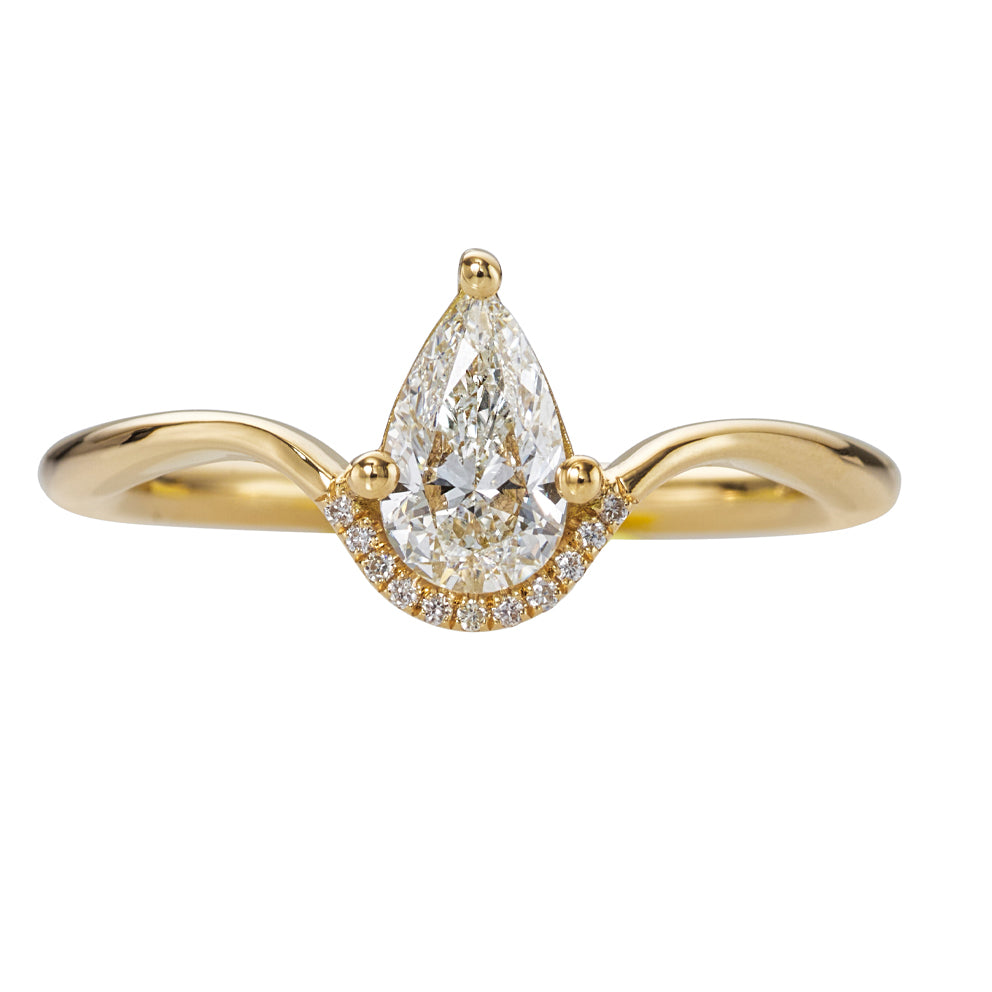 Floating Pear Cut Diamond Engagement Ring in a Classic Style – ARTEMER