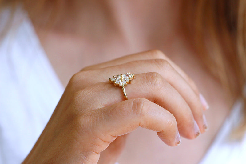 Flower Diamond Cluster ring