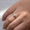 Flower Diamond Engagement Ring on hand