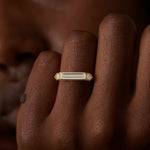 Framed-Baguette-Engagement-Ring-with-Angled-Diamond-Houses-OOAK-on-finger