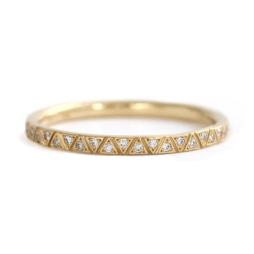 Pattern Eternity Engraved Diamond Eternity Band - Geometric Pattern Eternity Ring – ARTEMER
