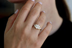Frontal View Of Pear Diamond Cluster Ring