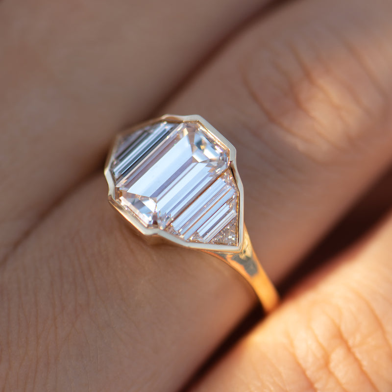 Geometric-Engagement-Ring-with-an-Emerald-Cut-Diamond-OOAK-solid-gold-18k