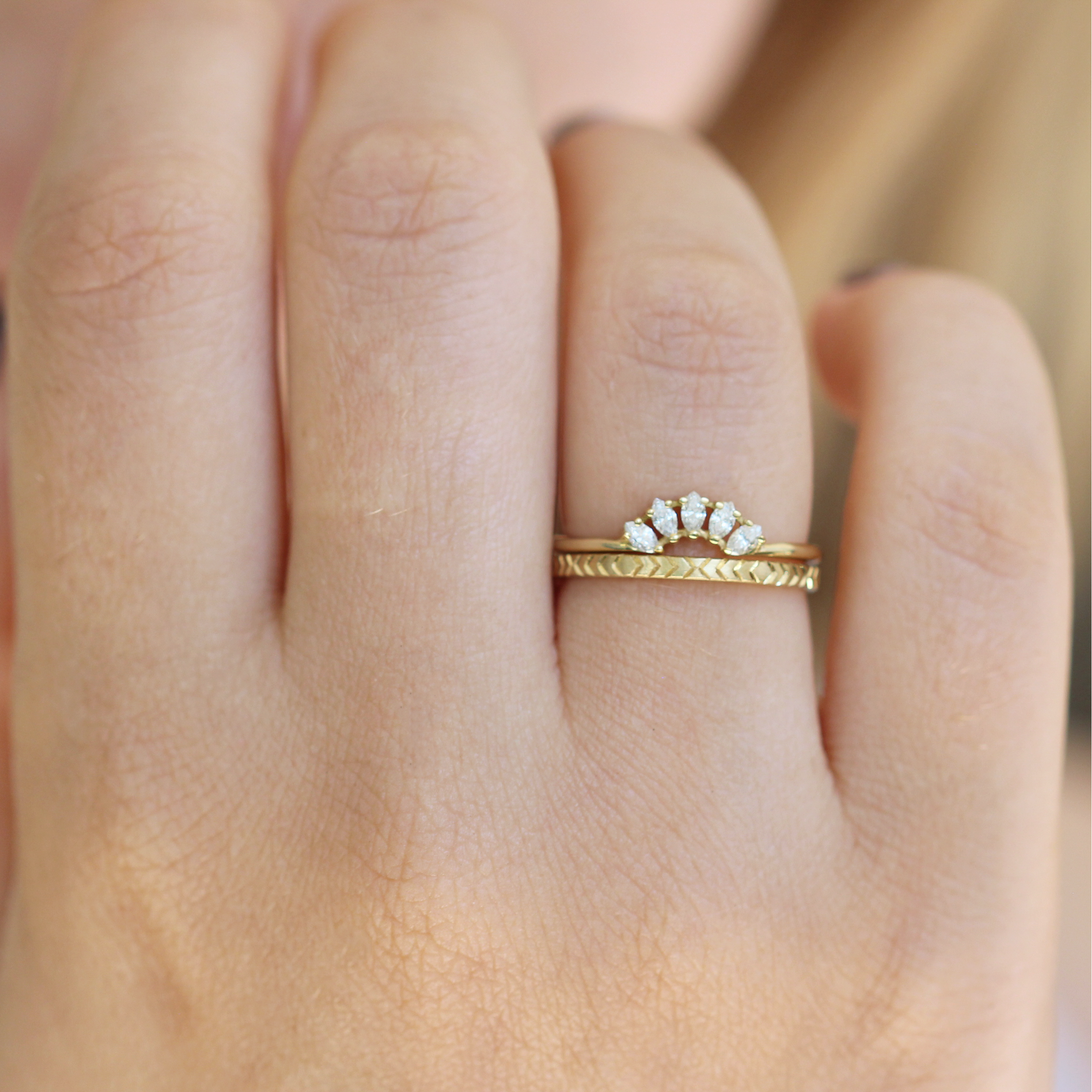 Geometric Ring Style Geometric Wedding Ring - Pattern Gold Ring – ARTEMER