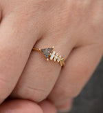 Gold-Fish-Bone-Ring-with-Triangle-and-Baguette-Cut-Diamond-top-shot