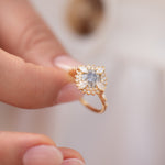 Golden-Lotus-Engagement-ring-with-Grey-and-White-Diamonds-side-shot