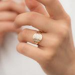 Golden-Radio-Ring-with-Baguette-Diamond-Pave-top-shot