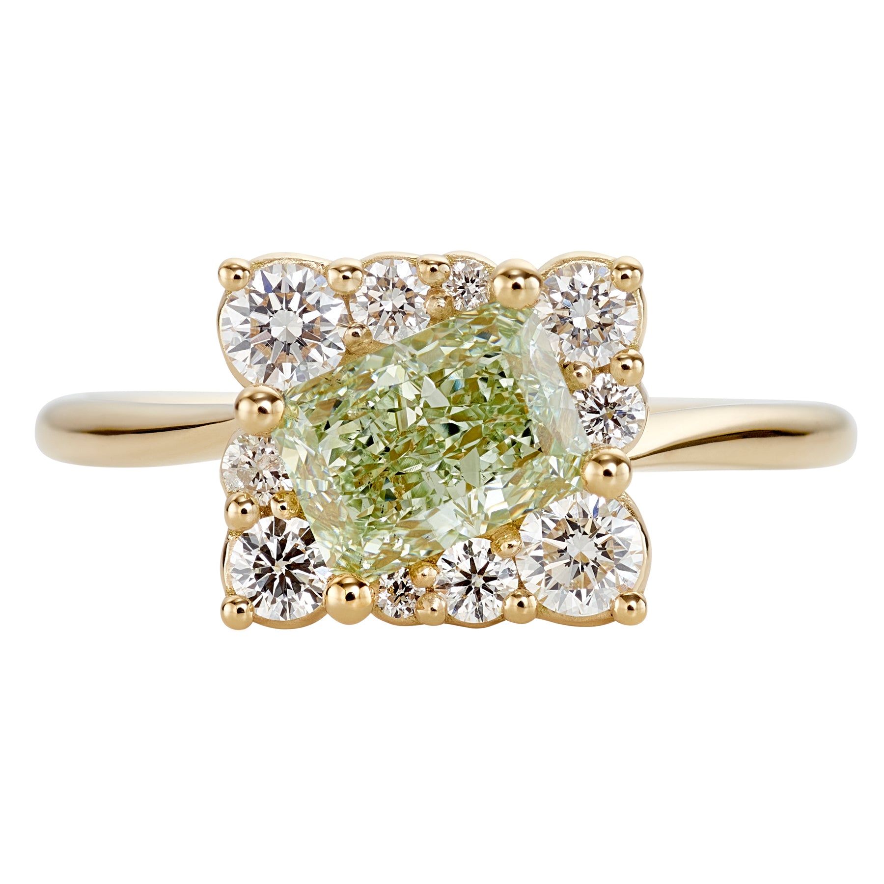 Golden-Spiral-Engagement-Ring-with-a-Fancy-Green-Diamond-closeup