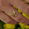 Golden Sundial Wedding Band with a Brilliant Diamond Pave