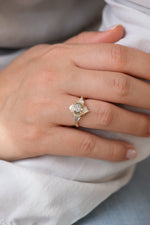 Green Diamond Engagement Ring - OOAK Fancy Color Diamond Ring Up Close Other Angle 