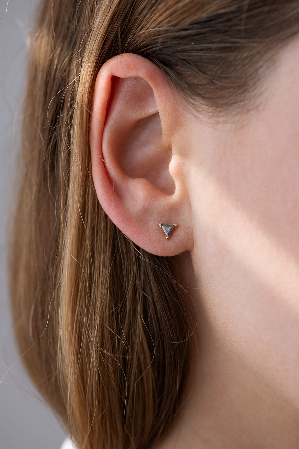 Grey diamond stud earrings Clearance