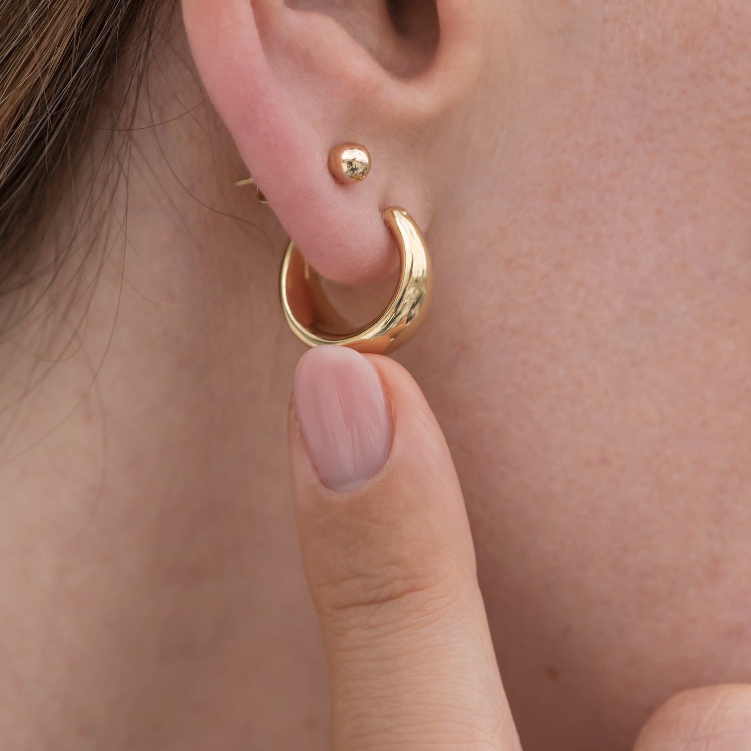 Gypsy Hoop Earrings in Solid Gold - Chunky Gold Hoops – ARTEMER